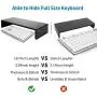 Monitor Stand Riser (Hide Full Size Keyboard), ABPBP Wood TV PC Desktop Computer Monitor Screen Riser for Desk, Ergonomic Laptop Printer Stand TV Shelf (Tool-Free Assembly) (Black Walnut)