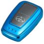 Lcyam Key Fob Cover Tpu Glossy Shiny Remote Protection Case Key Holder Fits for 2020 Toyota Highlander Corolla Camry RAV4 Prius C-HR 2019 2020 2021 Keyless Car Key 3/4 Button (Blue)