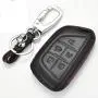 Royalfox(TM) for Cadillac New Blade Shape Key, 5 Buttons Leather Full Protection keyless Remote Smart Key Fob case Cover Keychain for 2020 Cadillac ct5 CT4-V Corvette C8 (Leather Black)