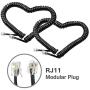 Telephone Cord Detangler,LOVK 2 Pack 13Ft Uncoiled / 2Ft Coiled Telephone Handset Cord with 2 Pack 360 Degree Rotating Landline Cable Detangler Swivel Cord Untangler Telephone Accessory