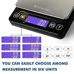 Digital Pocket Scale - 0.001oz 3000g Small Portable Electronic Postal Scale with Back-Lit LCD Display (Batteries Included)
