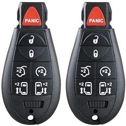 2PCS 7 Button Key Fob Compatible for 2008-2015 Chrysler Town and Country，2008-2014 Dodge Grand Caravan