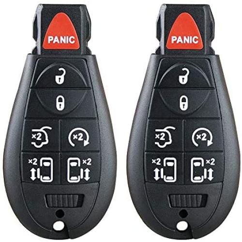2PCS 7 Button Key Fob Compatible for 2008-2015 Chrysler Town and Country，2008-2014 Dodge Grand Caravan