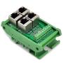 Electronics-Salon RJ45 8P8C 4-Way Buss Board DIN Rail Mount Interface Module.