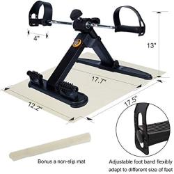 Hausse Folding Exercise Peddler Portable Pedal Exerciser for Legs and Arms, with 2 Massage Rollers, Upgrade Medical Folding Pedal Exerciser with Electronic Display, Black