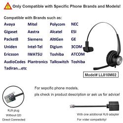 Oppetec Phone Headset Single Ear RJ9 Plug Office Headset for Landline IP Phones Compatible with Avaya NEC Aastra Alcatel Siemens etc