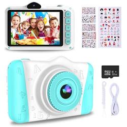 WOWGO Kids Digital Camera - 12MP Childrens Selfie Camera with 3.5 Inches Large Screen for Boys and Girls,1080P Rechargeable Electronic Camera with 32GB TF Card