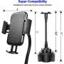 IOVECT Car Cup Holder Phone Mount with Long Flexible Neck for iPhone Xs Max/XS/x/8/7/6 Samsung Galaxy S6/S7/S8/Note8/Note9/s9