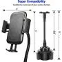 IOVECT Car Cup Holder Phone Mount with Long Flexible Neck for iPhone Xs Max/XS/x/8/7/6 Samsung Galaxy S6/S7/S8/Note8/Note9/s9