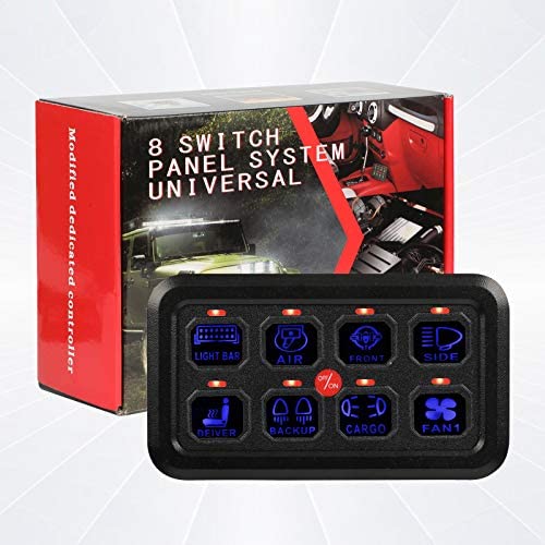 8 Gang Toutch Switch Panel - JOYHO Automatic Dimmable Panel, On-Off Led Multifunction Switch, Pod Electronic fuse System Circuit Control Box with Harness and Stickers for RV Marine Car Vehicles Truck