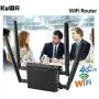 KuWFi 300Mbps 3G 4G LTE Car WiFi Wireless Router Extender Strong Signal Cat6 WiFi Routers with USB Port SIM Card Slot with External Antenna for USA/CA/MX[Not for Verizon]