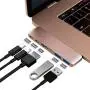 Purgo Mini USB C Hub Adapter Dongle for MacBook Air M1 2020-2018 and MacBook Pro M1 2020-2016, with 4K HDMI, 100W PD, 40Gbps TB3 5K@60Hz, USB-C and 2 USB 3.0 (Gold)