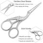 BIHRTC Pack of 2 Scissors 4.5 Inch Sewing Scissors Silver Stainless Steel Sharp Tip Scissors Bird Design Embroidery Scissors Shears for Office Embroidery Sewing Craft Art Work and Everyday Use