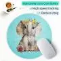 ITNRSIIET [20% Larger] Mouse Pad with Stitched Edge Premium-Textured Mouse Mat Waterproof Non-Slip Rubber Base Round Mousepad for Laptop Computer PC Office 8.7×8.7×0.12 inches Baby Elephant