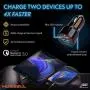 Car Charger Adapter by HUSSELL - USB Car Charger Dual Port, Qualcomm Quick Charge 3.0 + 5.4A/30W, 4X Fast - Compatible w/Any Cell Phone, iPhone Apple Samsung LG Nexus & Tablets