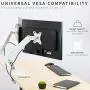 VIVO Articulating Dual 17 to 27 inch Pneumatic Spring Arm Clamp-on Desk Mount Stand, Fits 2 Monitor Screens with Max VESA 100x100, White, STAND-V102OW VIVO Articulating Dual 17 to 27 inch Pneumatic Spring Arm Clamp-on Desk Mount Stand, Fits 2 Monitor Screens with Max VESA 100x100, White, STAND-V102OW