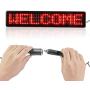 Leadleds 12V Led Car Sign Scrolling Message Display Board Remote Programmable for Car Windows, Shop, Store, Business ( Red )