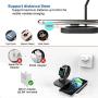BNCHI 2 in 1 Aluminum Alloy Charging Station Compatible with iPhone12/12 Mini/12 Pro Max/11/11pro/X/Xs/Xs MAX/8 Plus/8 and iWatch 6/5/4/3/2/1(with QC3.0 Adapter)