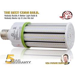 60 Watt LED Bulb - Standard E26 Base - 7,200 Lumens - 3000K / 2700K -Replacement for Metal Halide, HID or CFL - High Efficiency 130 Lumen/watt - 360 Degree Lighting - LED Corn Light Bulb