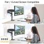 ErGear Monitor Mount for 15-32'' Flat/Curved Monitors, Full Motion Gas Spring Arm Improved LCD/LED Computer Monitor Riser, Height/Angle Adjustable Single Desk Mount Stand, Holds up to 17.6lbs, Black