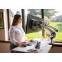 Ergotech Dual Freedom Arm, Includes Two Aluminum Articulating Arms, 8.4-17.8 lbs. Weight Capacity per Arm, Suitable for Monitors up to 27 inches, VESA Compatible 75×75, 100×100, Silver