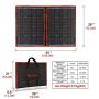 Dokio 100W 18V PORTABLE FOLDABLE Solar Panel Kit (21x28inch, 5.9lb) Monocrystalline(HIGH Efficiency) with CONTROLLER 2 USB Output to Charge 12V Batteries (All Types: Vented AGM Gel) RV Camper Boat