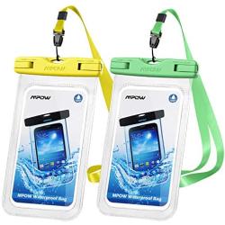 Mpow 097 Universal Waterproof Case, IPX8 Waterproof Phone Pouch Dry Bag Compatible for iPhone 11/11 Pro Max/SE/Xs Max/XR/X/8P Galaxy up to 7'', Phone Pouch for Beach Kayaking Travel or Bath (2 Pack)