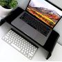 Adorox 12mm Thickness Heavy Duty 17 Monitor Stand Riser Computer Stand PC Desk Stand for Keyboard Storage & Multi-Media Laptop Printer TV Screen (Black, 17)