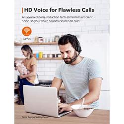 TaoTronics Trucker Bluetooth Headset with Microphone, Wireless Cell Phone Headset Noise Cancelling Mic, On Ear Bluetooth Headphones Bluetooth 5.0 34H for Home Office Online Class PC Call Center Skype