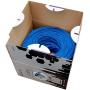 CAT6 Plenum Cable 1000ft (CMP) | Easy to Pull Fluke Tested Plenum Rated Wire | 23AWG Solid 550MHz, 4Pair 10Gigabit UTP Internet Cable, Available in Multi Colors (Blue)