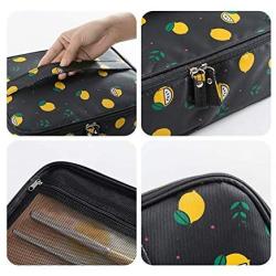 Travel Cosmetic Bag Large Makeup Bag Cosmetic Case Organizer for Women Girls (Pink-Stripes)