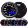 100 PSI 7 Color Oil Pressure Gauge Kit - Includes Electronic Sensor - Black Dial with Pointer and LED Digital Readouts - for Car & Truck - 2-1/16'' 52mm
