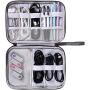 Travel Cable Organizer Bag, Electronics Accessories Carry Cases Portable Cord Organizer Bag for Cable, Charger, Phone, USB, SD Card, Earphones More Out-Going, Business Travel Gadget Bag, Black