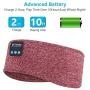 Sleep Headphones Bluetooth Headband,Upgrage Soft Sleeping Wireless Music Sport Headbands, Long Time Play Sleeping Headsets with Built in Speakers Perfect for Workout, Running, Yoga (Wine Red)