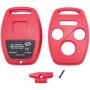 Horande 3+1 Buttons Key Fob Cover fits for Honda 2003-2012 Accord 2006-2013 Civic EX 2009-2015 Pilot 2005-2006 CR-V Keyless Entry Remote Key Fob Case Shell (Black+ Red)