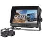 Podofo Backup Camera Kit, HD 1080P 7  Monitor Display Reversing Rear View Camera for Trucks RVs Trailers Campers, Two Video Channels Color Night Vision, Built-in DVR IP68 Waterproof