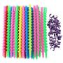 Emoly 60 Pieces Plastic Spiral Hair Perm Rod Spiral Rod Barber Hairdressing Hair Rollers Salon Tools for Women and Girls