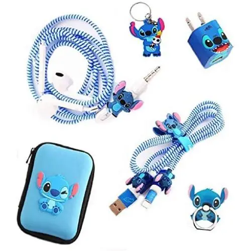 DIY Protector Stitch Set, Data Cable USB Charger Data Line Earphone Wire Saver Protector Compatible for iPhone 11 12 Pro Max XS XR X 7 8 Plus iPad iPod Series (Stitch)