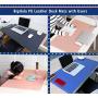 Desk Blotter Mat Table Protector on Top of Office Laptop Computer Desktop Accessories Cover Pad Under Keyboard Gaming Mousepad for Men Boy Teen Kids PU Leather DIY Crafts PU Leather Brown 16 x 32 Inch
