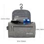 ProCase Toiletry Bag Travel Case with Hanging Hook, Dopp Kit Organizer for Accessories, Shampoo, Cosmetic, Personal Items, Healthcare Bag with Handle, Gray