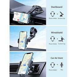 VICSEED [2021 Military-Grade Doesnt Melt & Stuck] Cell Phone Holder for Car Phone Holder Mount Strong Suction Phone Car Holder Dashboard Windshield Car Vent Phone Mount Fit for All Mobile Phones