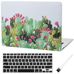 Laptop Hard Case Compatible with MacBook Air 13 inch Case A1369 A1466 Plastic Hard Shell Cover (Old Version 2010-2017) with Silicone Keyboard Cover and Dust Brush (Cactus with red Flowers)