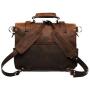 Polare Mens Full Grain Leather 16 Briefcase Shoulder Messenger Bag Fit 15.6 Laptop