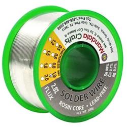 Mandala Crafts Sn99 Ag0.3 Cu0.7 0.6mm 0.8mm 1mm 1.5mm Lead Free 2% Flux Rosin Core Solder Wire (1mm)