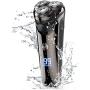 Electric Shaver for Men, PURKOO Electric Razor for Men 3D Rotary Razors for Shaving Beard Trimmer Rechargeable Cordless with Pop-up Trimmer Waterproof Wet&Dry Mens Shaver Lithium Battery LCD Display
