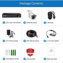ZOSI 1080p H.265+ Security Camera System for Home, 5MP Lite 8 Channel CCTV DVR and 8 x 1080p Weatherproof Bullet Cameras Outdoor Indoor with 120ft Night Vision and 105°Wide Angle (No HDD Included)