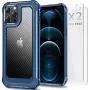 SUPBEC Compatible for iPhone 11 Pro Max Case and [ Screen Protector Tempered Glass x2Pcs] Protective Phone Cover [HeavyDuty Series] Shockproof Silicone for iPhone 11Pro Max Phone Case-Clear Blue-6.5''