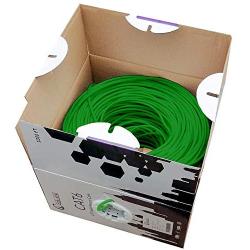 CAT6 Plenum Cable 1000ft (CMP) | Easy to Pull Fluke Tested Plenum Rated Wire | 23AWG Solid 550MHz, 4Pair 10Gigabit UTP Internet Cable, Available in Multi Colors (Green)