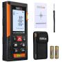 Tacklife HD50 Classic Laser Measure 164Ft M/In/Ft Mute Laser Distance Meter with 2 Bubble Levels, Backlit LCD and Pythagorean Mode, Measure Distance, Area and Volume - Carry Pouch and Battery Included