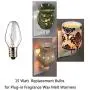 Scentsy Bulb, 15 Pack Light Bulbs for Plug-in Nightlight Warmer Wax Diffuser & Candle Warmers, E12 Candelabra Base Long Life Incandescent Bulbs, 120 Volt - Dimmable - Warm White - C7 Shape (15)